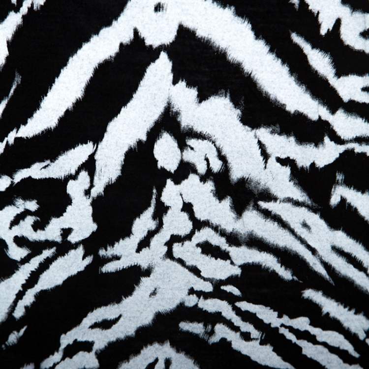 Pre Owned Saint Laurent Paris Monochrome Animal Stripes Print Jersey T-Shirt S