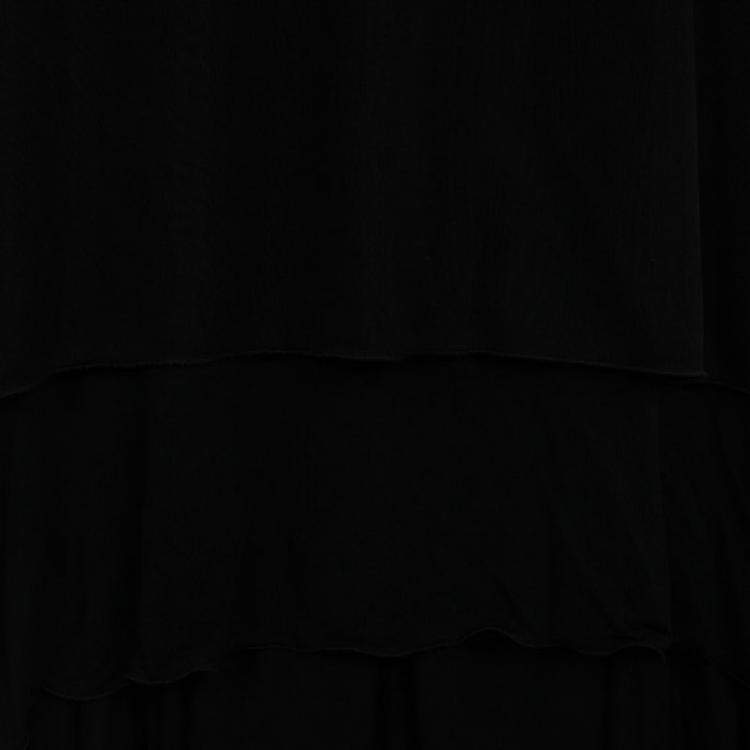 Pre Owned Saint Laurent Paris Black Pleated Evening Dress M