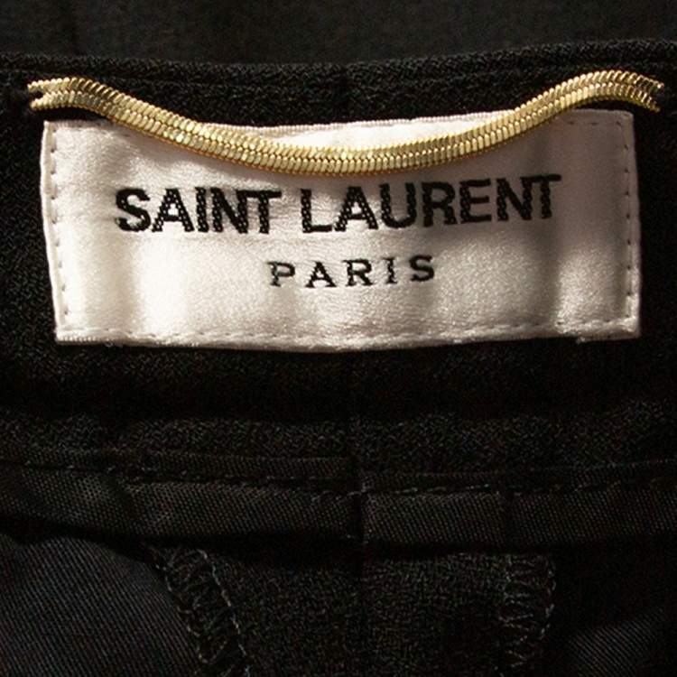Pre Owned Saint Laurent Paris Black Wool Tapered Pants M