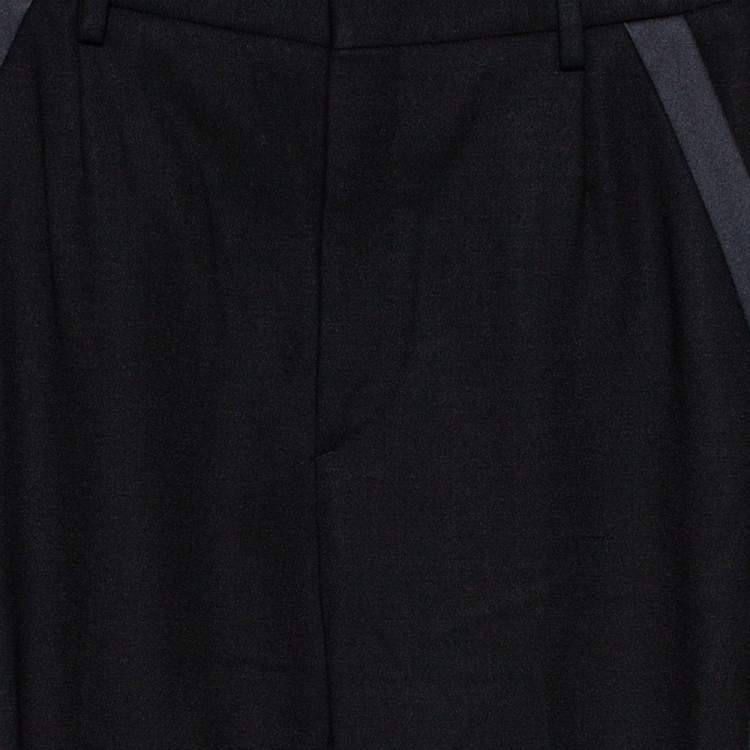 Pre Owned Saint Laurent Paris Black Wool Tapered Pants M