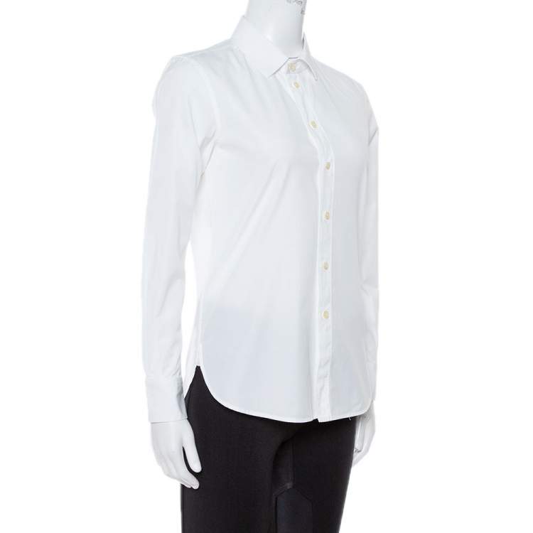Pre Owned Saint Laurent Paris White Cotton Long Sleeve Shirt S