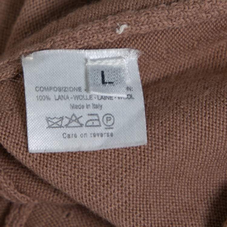 Pre Owned Yves Saint Laurent Chestnut Brown Wool Knit Sleeveless Dress L