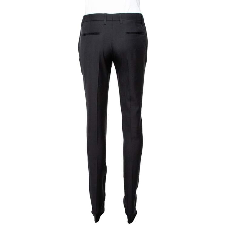 Pre Owned Saint Laurent Paris Black Wool Tailored Trousers S