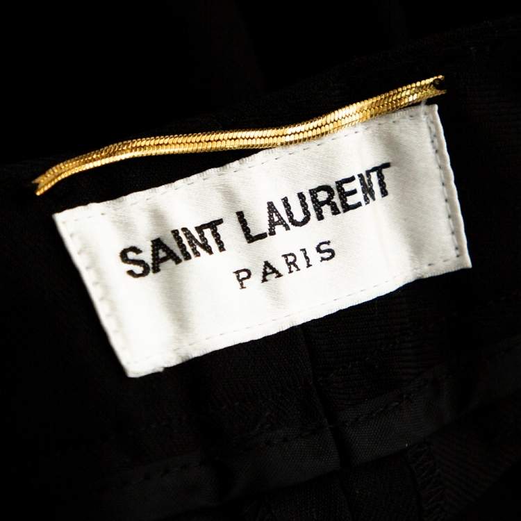Pre Owned Saint Laurent Paris Black Wool Tailored Trousers S