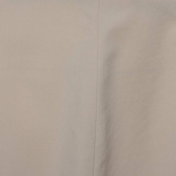 Pre Owned Saint Laurent Paris Ecru Wool Asymmetrical Short Skirt L