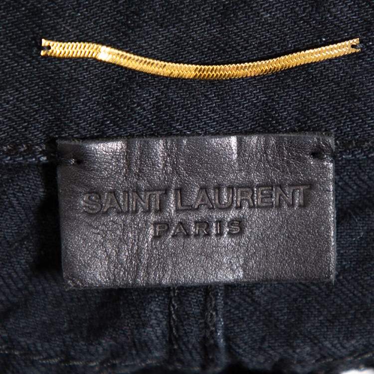 Pre Owned Saint Laurent Paris Black Denim Mini Skirt M