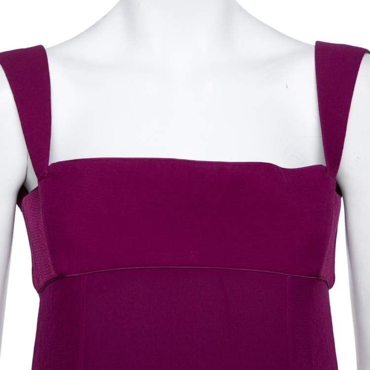 Pre Owned Yves Saint Laurent Edition Soir Purple Silk Chiffon Sleeveless Gown S