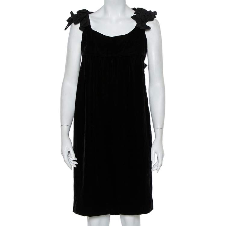 Black Bow-trimmed velvet dress, Miu Miu
