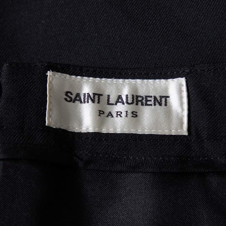 Pre Owned Saint Laurent Paris Black Wool Mini Skirt S