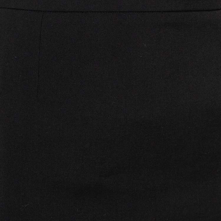 Pre Owned Saint Laurent Paris Black Wool Mini Skirt S