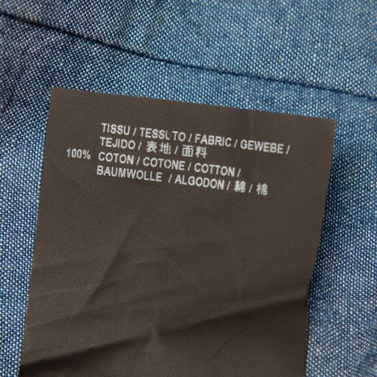 Pre Owned Saint Laurent Paris Blue Denim Patched Open Front Cape S