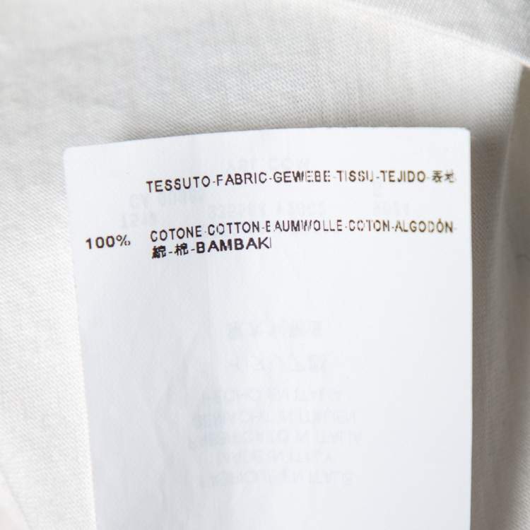 Pre Owned Saint Laurent Paris White Cotton Logo Printed T-Shirt S