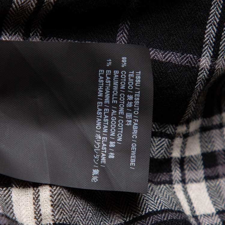 Pre Owned Saint Laurent Paris Black Plaided Flannel Button Front Shirt S