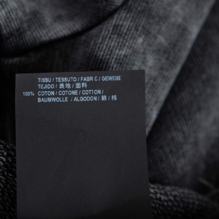 Pre Owned Saint Laurent Paris Charcoal Washed Out Cotton Frayed Hem Distressed Sweatshirt S