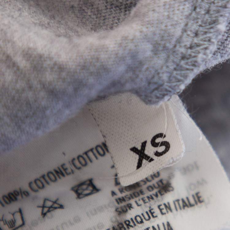 Pre Owned Yves Saint Laurent Grey Cotton Logo Detail T-Shirt XS