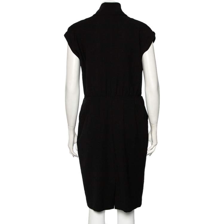 Pre Owned Yves Saint Laurent Black Wool Edition 24 Midi Dress XL