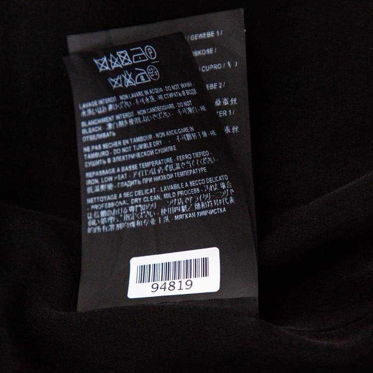 Pre Owned Saint Laurent Black Velvet Draped Mini Dress S