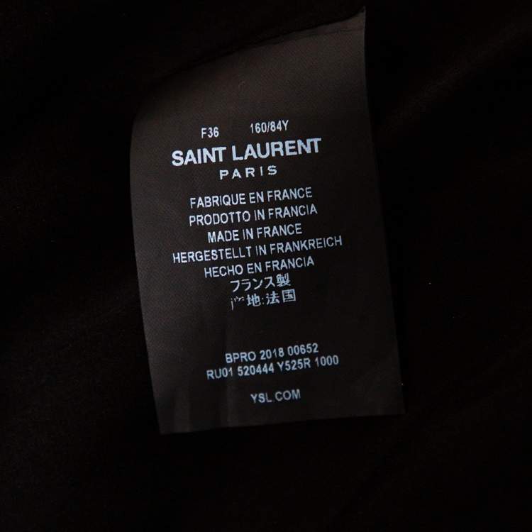 Pre Owned Saint Laurent Black Velvet Draped Mini Dress S