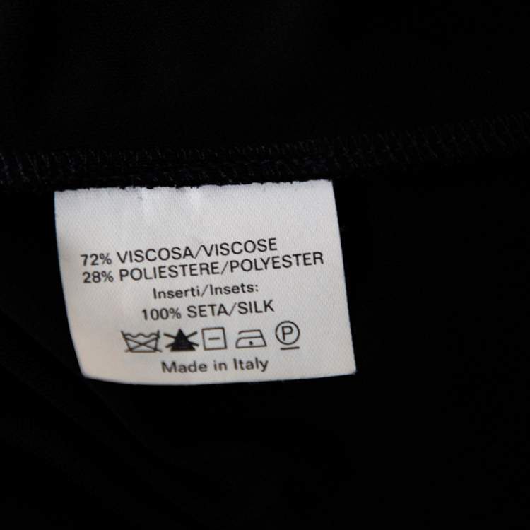 Pre Owned Saint Laurent Black Jersey Cutout Shoulder Detailed Maxi Dress L