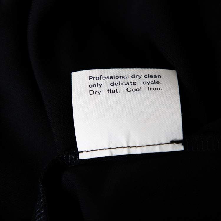 Pre Owned Saint Laurent Black Jersey Cutout Shoulder Detailed Maxi Dress L