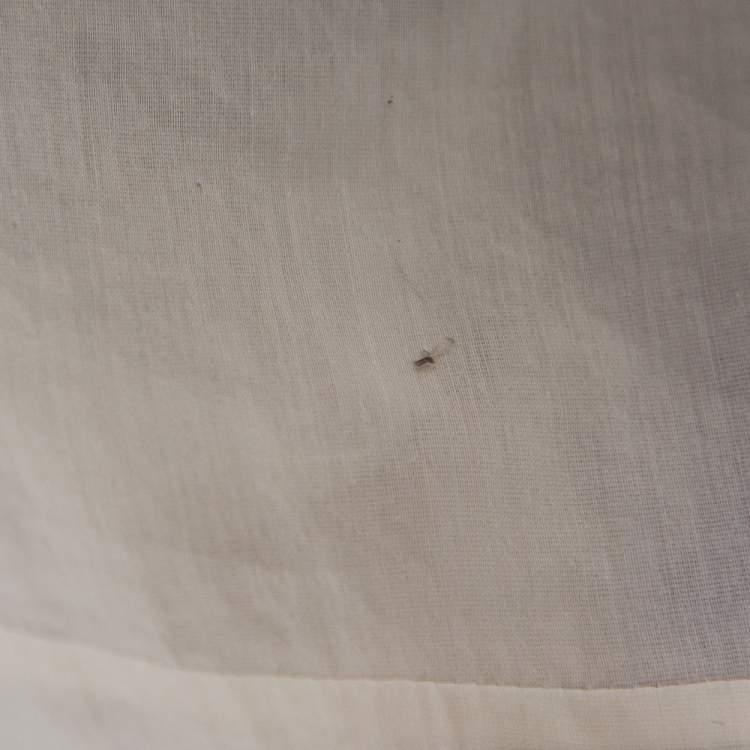 Pre Owned Saint Laurent Off White Cotton Contrast Neck Detailed Top XL