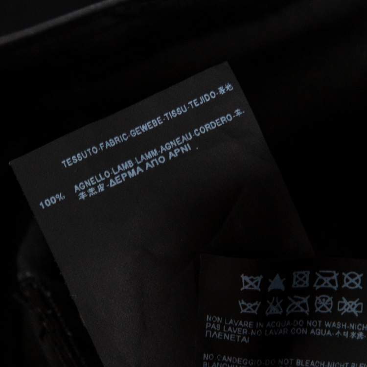 Pre Owned Saint Laurent Black Lambskin Leather Skinny Pants S