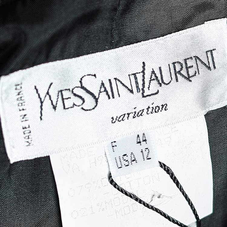 Pre Owned Saint Laurent Black Velvet Button Front Jacket L