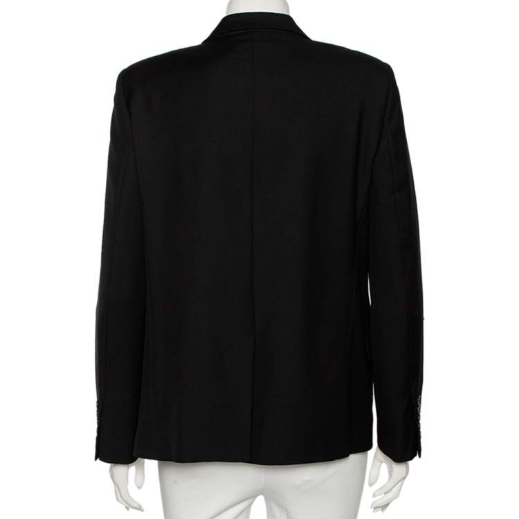Pre Owned Saint Laurent Black Wool Button Front Blazer XL