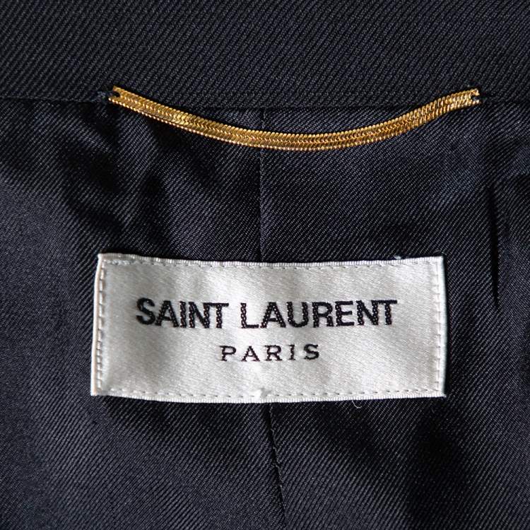 Pre Owned Saint Laurent Black Wool Button Front Blazer XL