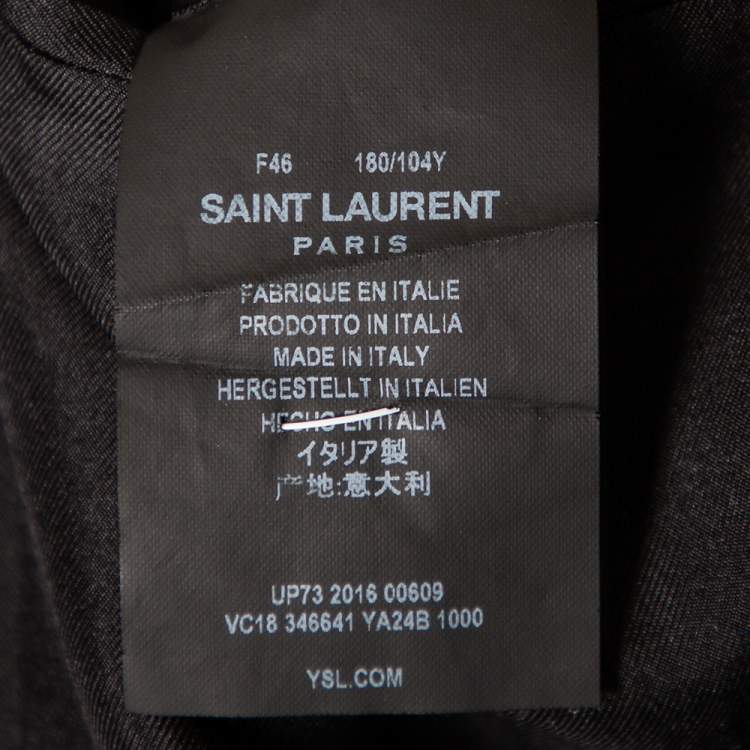 Pre Owned Saint Laurent Black Wool Button Front Blazer XL