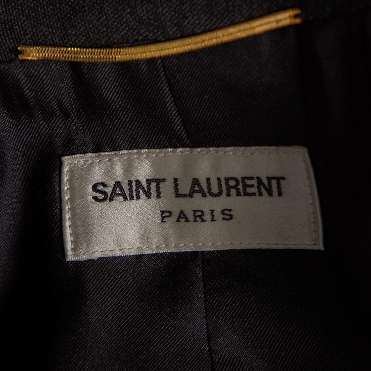 Pre Owned Saint Laurent Black Lurex Single Breasted Blazer S