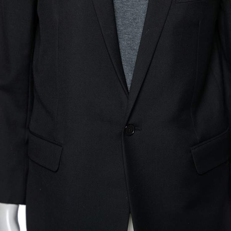 Pre Owned Saint Laurent Black Wool Single Breasted Blazer L