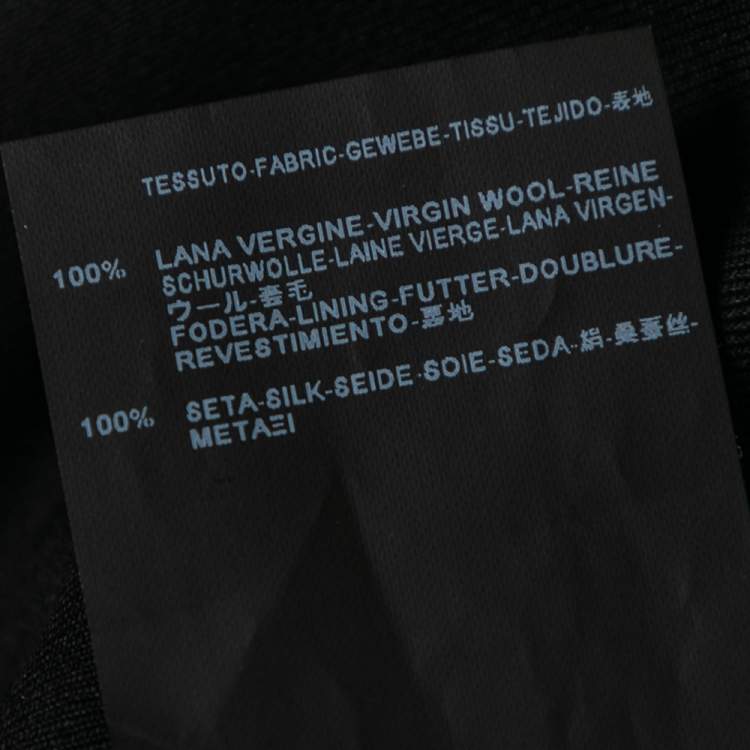 Pre Owned Saint Laurent Black Wool Single Breasted Blazer L