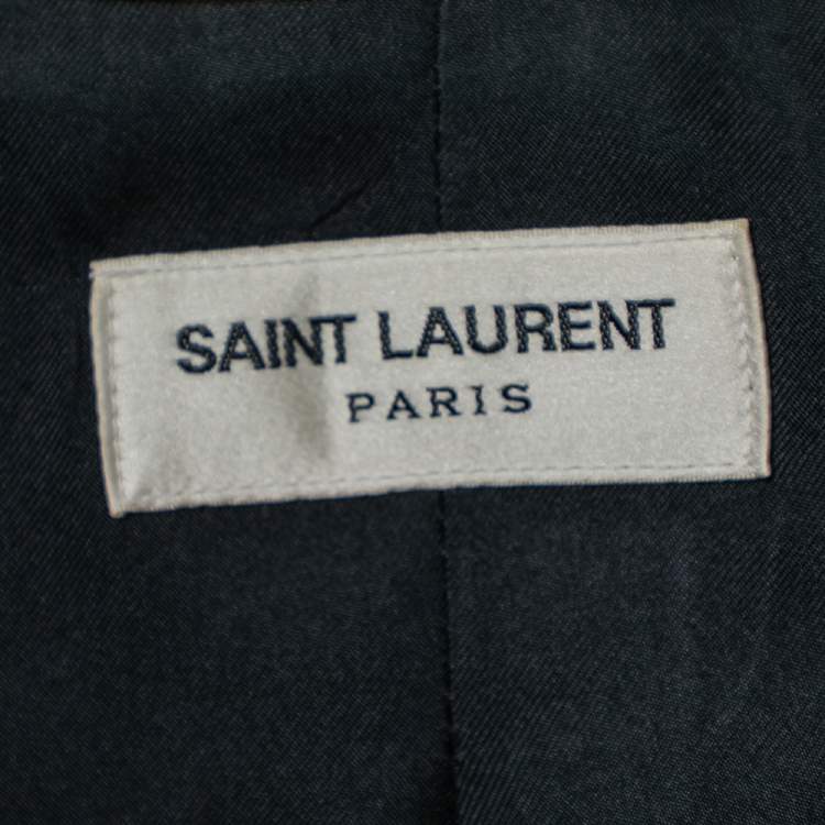 Pre Owned Saint Laurent Black Wool Single Breasted Blazer L