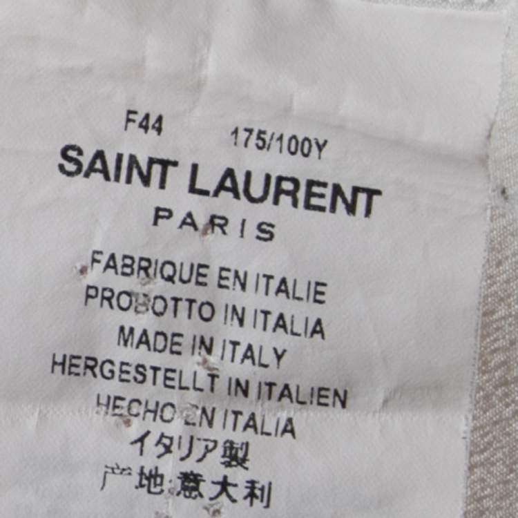 Pre Owned Saint Laurent Paris Off White Silk Button Front Shirt L