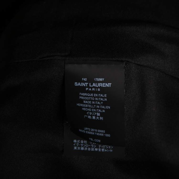 Pre Owned Saint Laurent Black Wool Blazer L