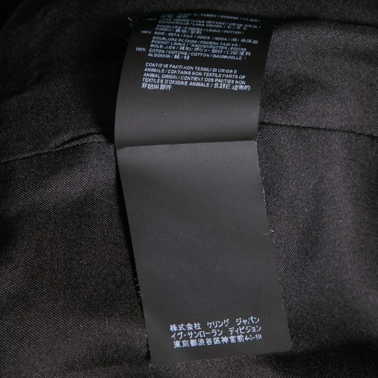 Pre Owned Saint Laurent Black Wool Blazer L