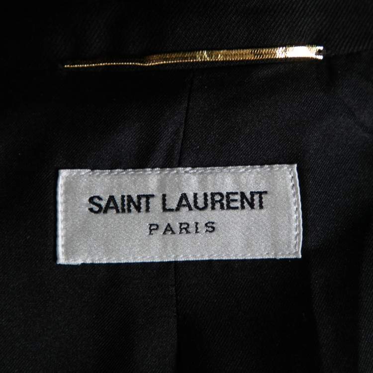 Pre Owned Saint Laurent Black Wool Blazer L