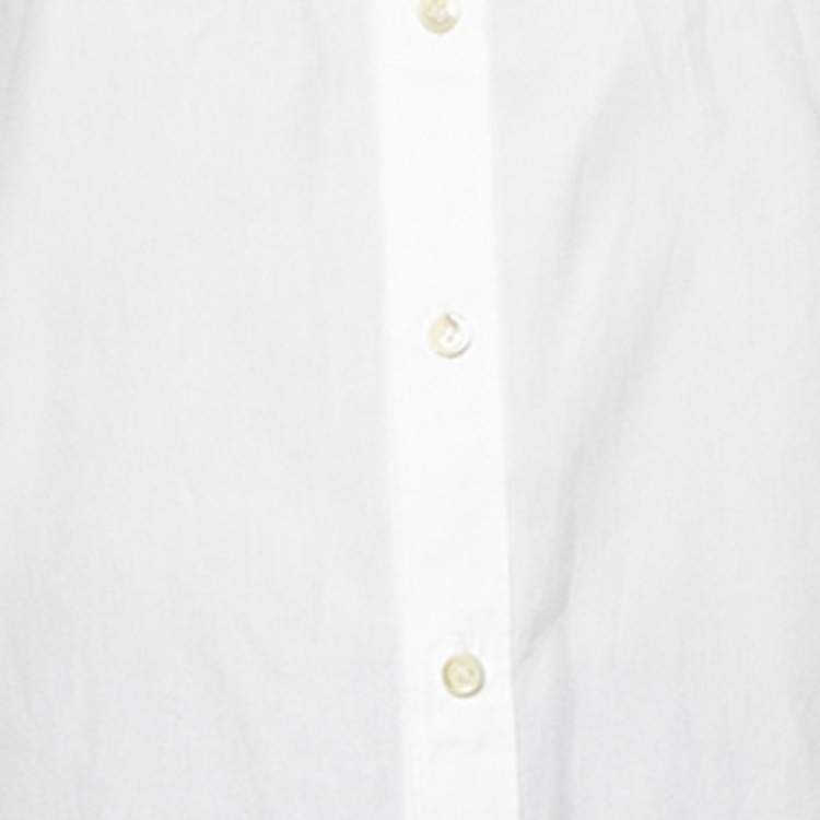 Pre Owned Saint Laurent White Cotton Full Sleeve Shirt M