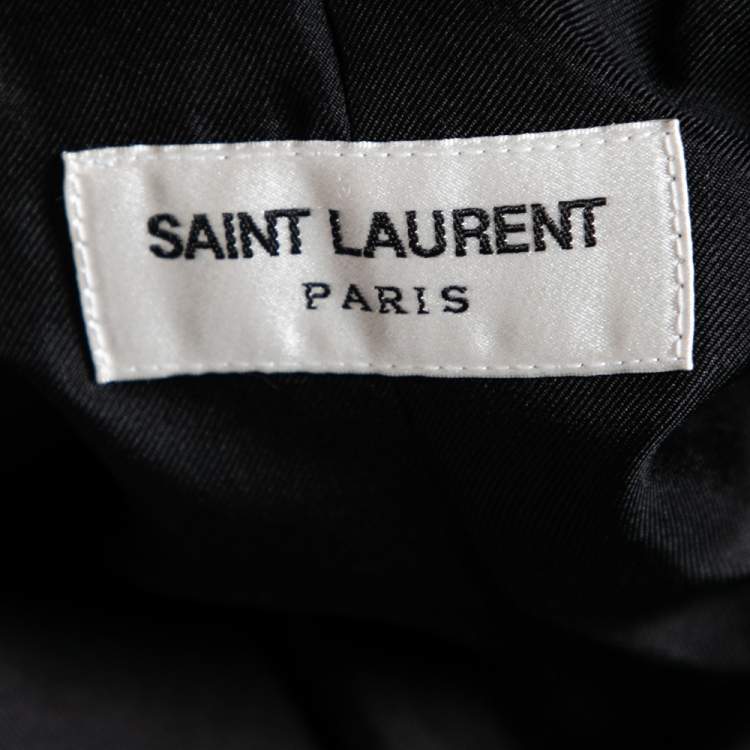 Pre Owned Saint Laurent Burgundy Velvet & Satin Lapel Detailed Blazer L