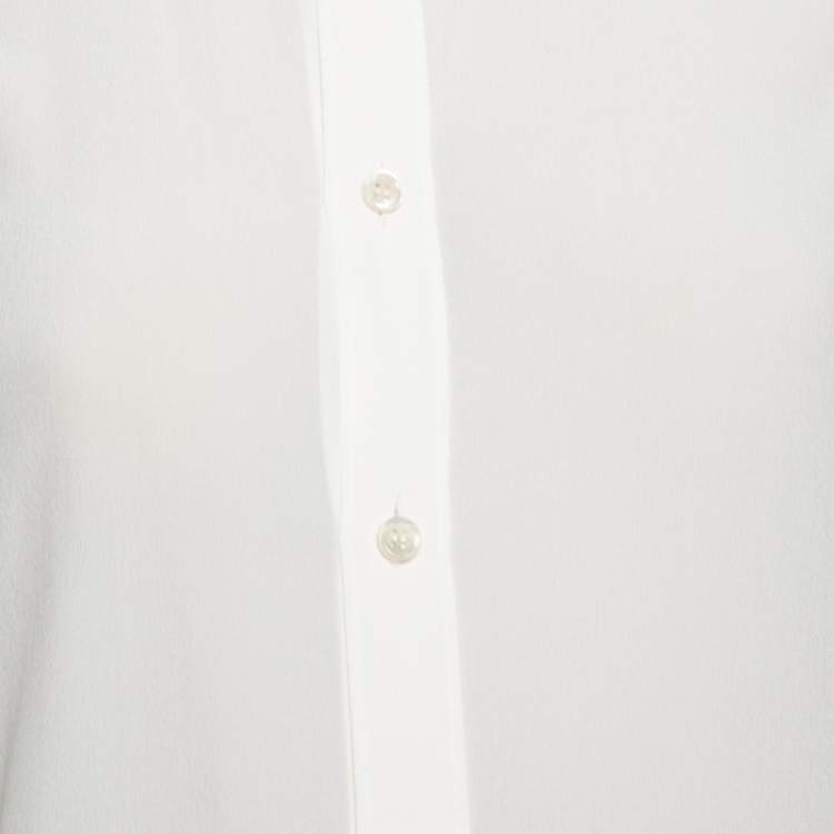 Pre Owned Saint Laurent White Silk Shirt M