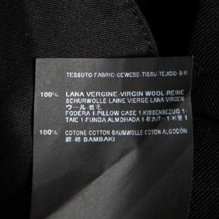 Pre Owned Saint Laurent Black Wool Zipped Hem Detailed Tapered Pants L