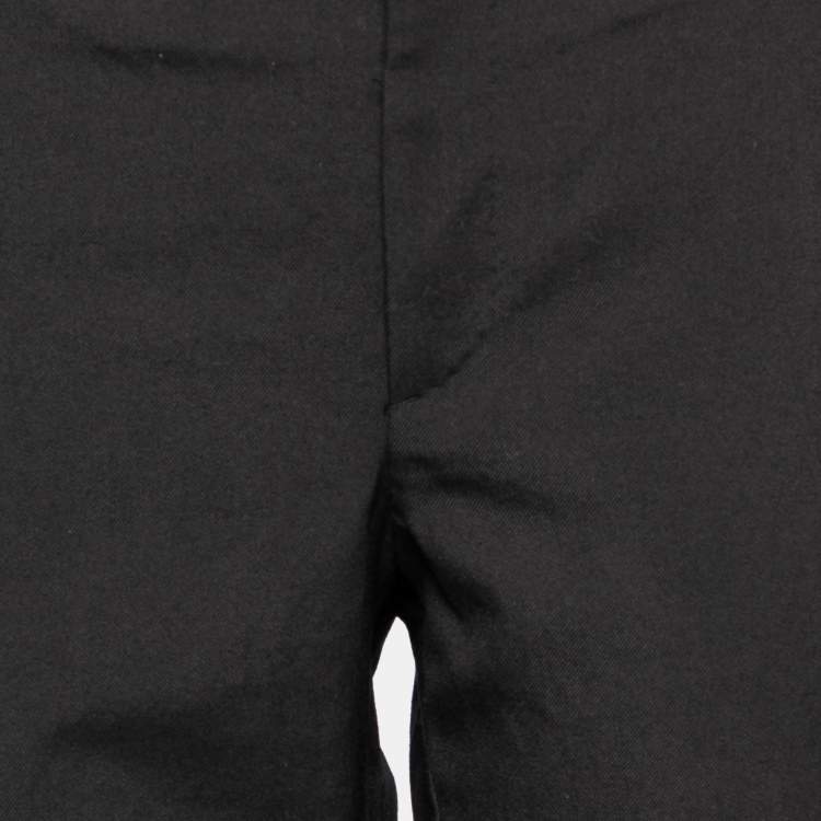 Pre Owned Saint Laurent Black Wool Zipped Hem Detailed Tapered Pants L