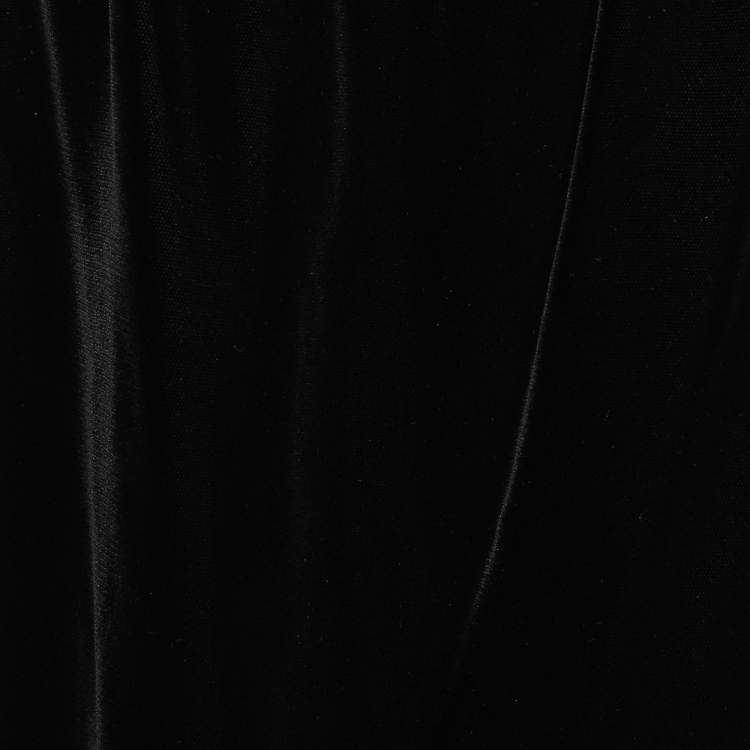 Pre Owned Yves Saint Laurent Black Velvet Bow Applique Midi Dress M