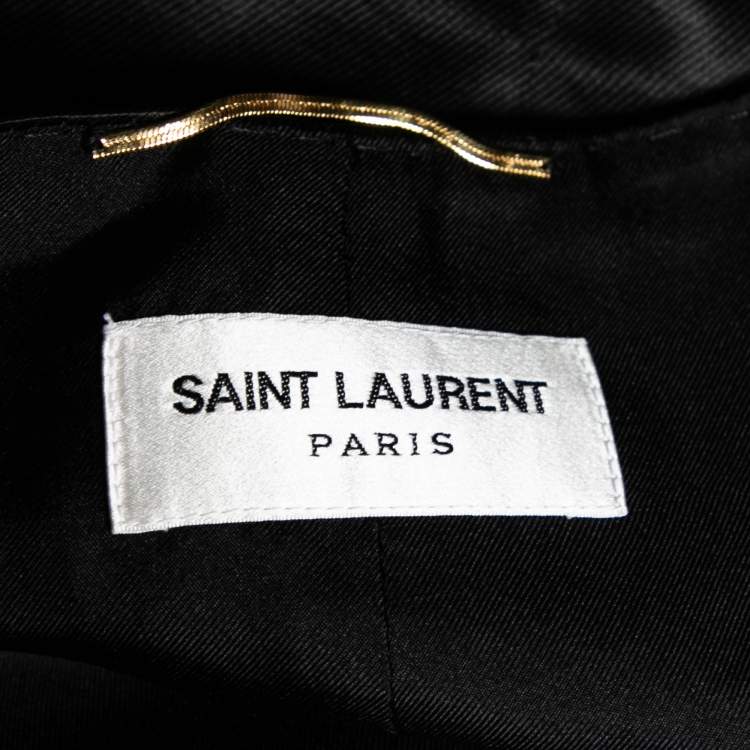 Pre Owned Saint Laurent Black Velvet Belted Back Vest Waistcoat L