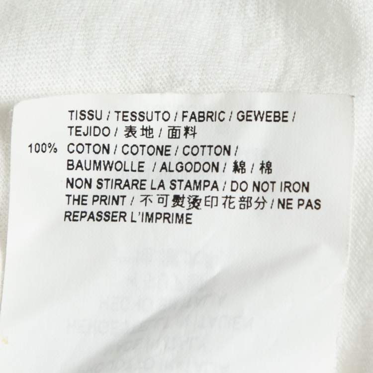 Pre Owned Saint Laurent White Printed Cotton Short Sleeve T-Shirt XS