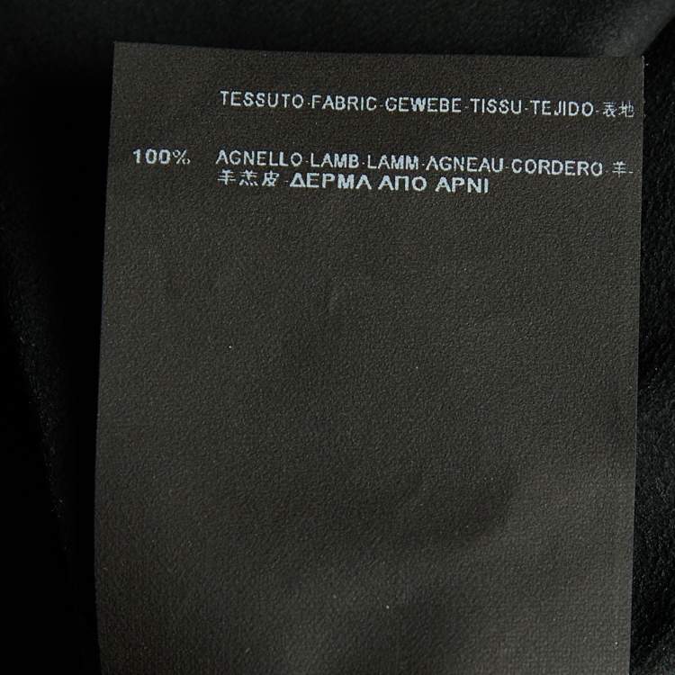 Pre Owned Saint Laurent Black Leather Button Front Shirt S