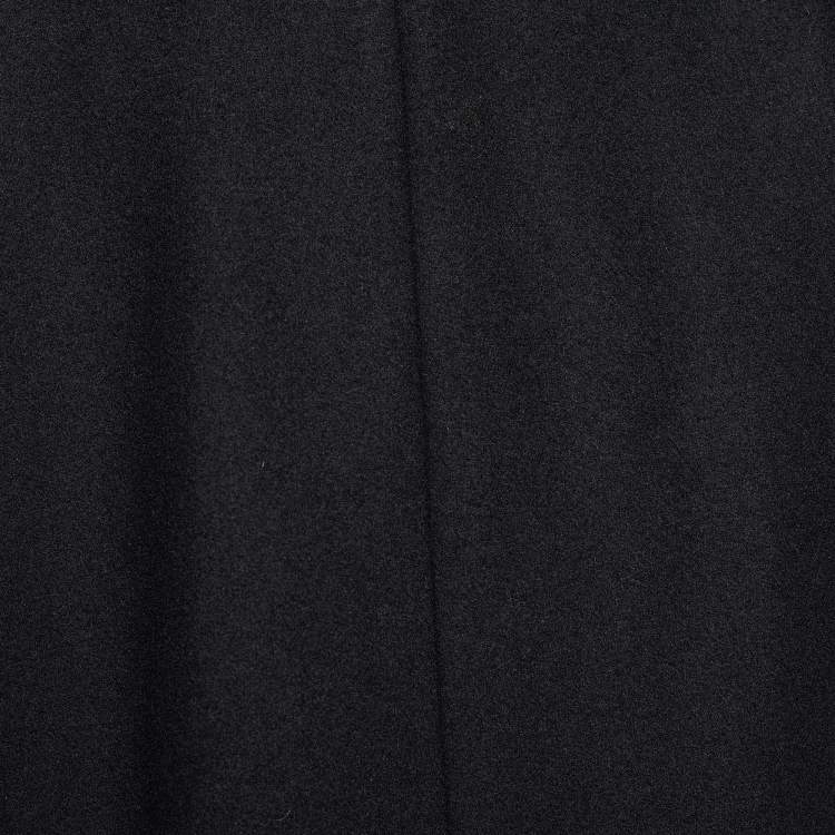 Pre Owned Saint Laurent Black Wool Leather Trimmed Flap Pocket Detailed Jacket M