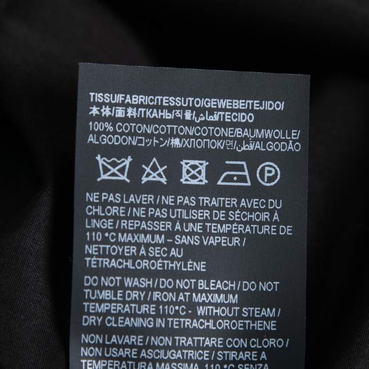 Pre Owned Saint Laurent Black Poplin Button Front Shirt L