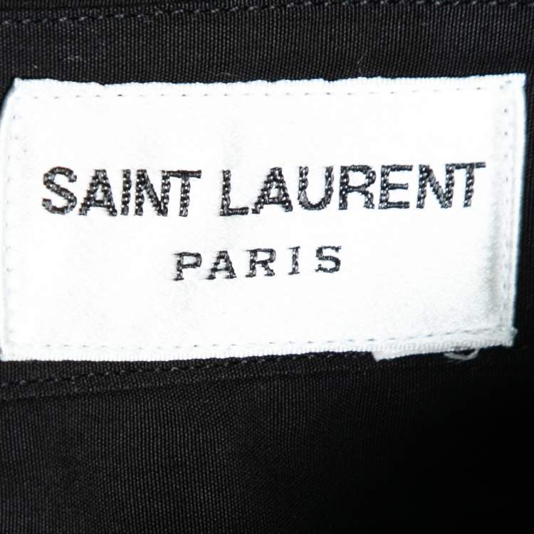 Pre Owned Saint Laurent Black Poplin Button Front Shirt L